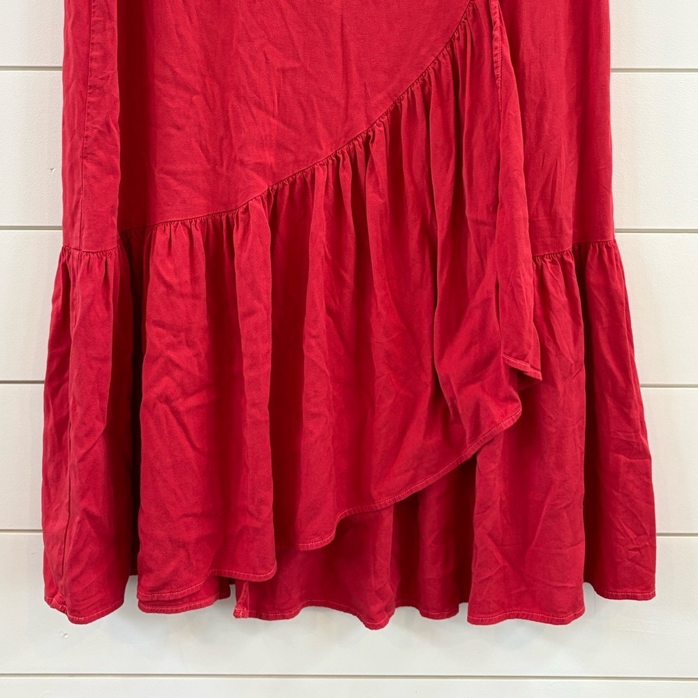 Michael Stars Red High-Low Ruffle Midi Skirt - Picture 4 of 8